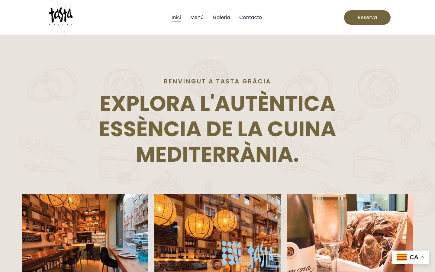 Tasta Gracia site screenshot